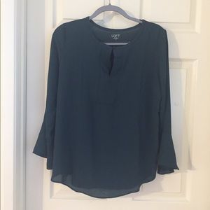 Emerald green blouse from the Loft